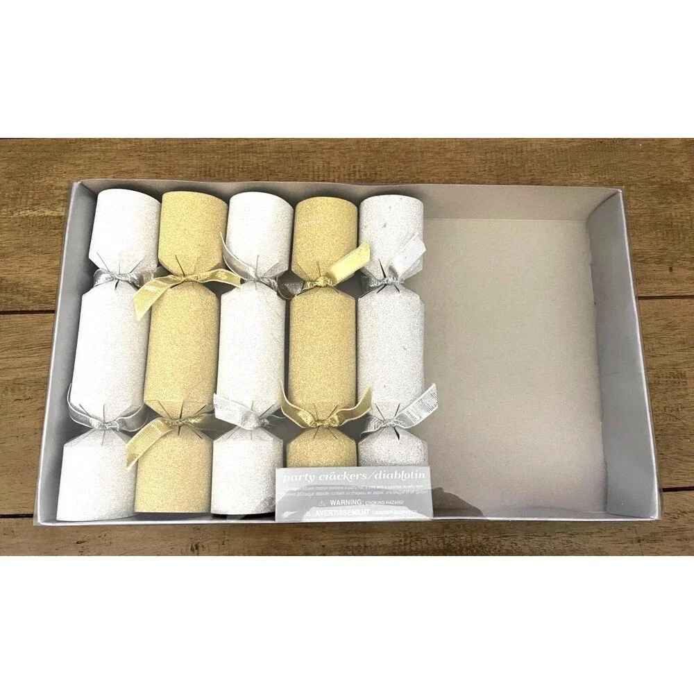 Party Crackers By Pier 1 With Glitter Finish In Gold & Silver Pack Of 5